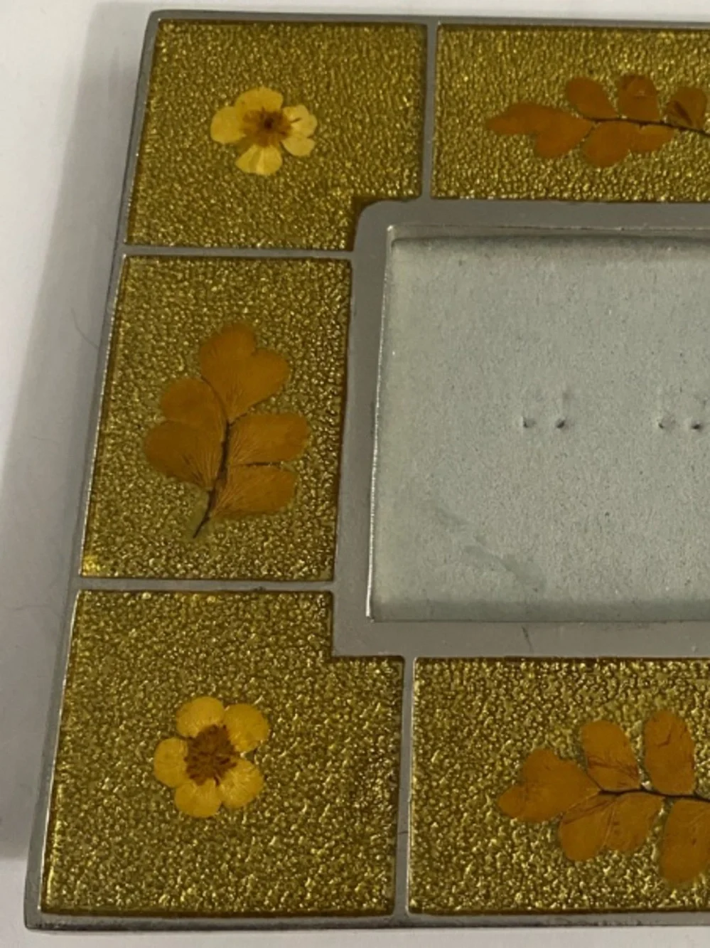Burnes of Boston Leaded Glass Botanical Picture Frame,Flowers, Leaves, Rare, VTG